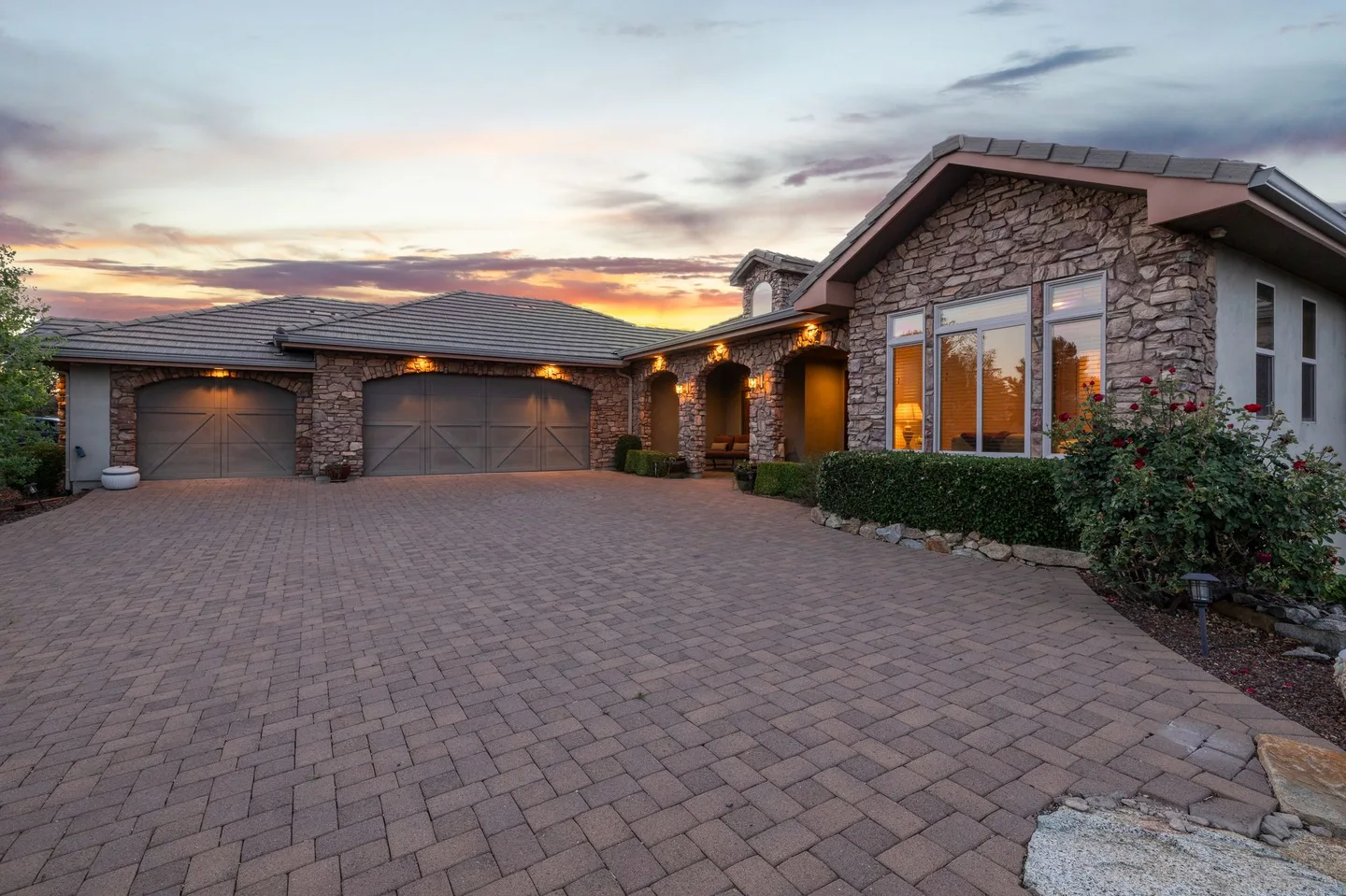 Twilight real estate exterior in Prescott, Arizona