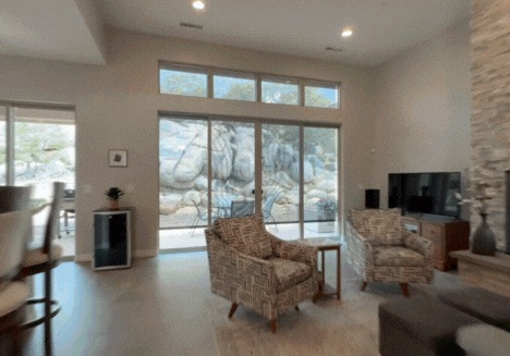 Living room photographed for the Premiere real estate media package
